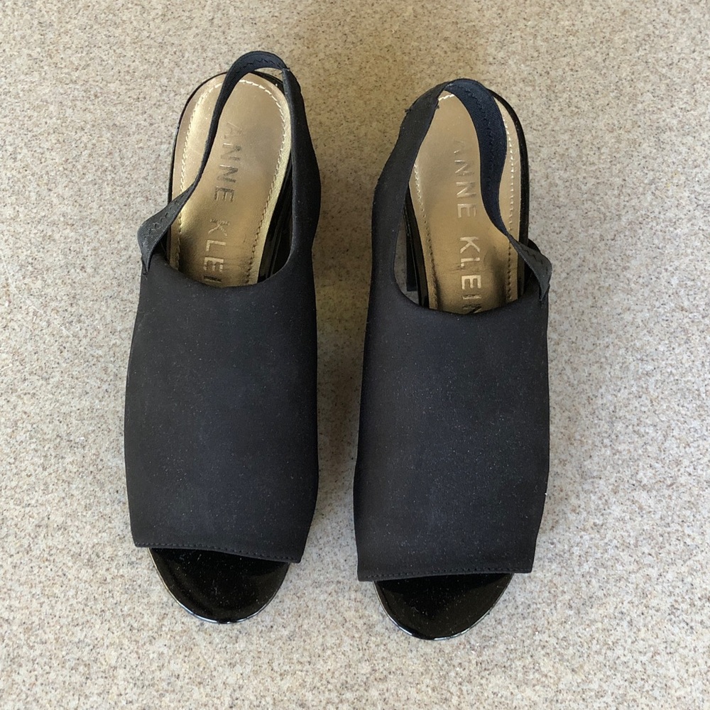 Anne Klein Black Open-Toe Mules